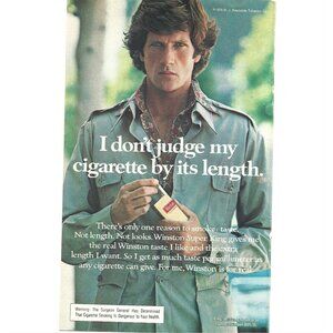 Winston Super King Cigarette Ad Men Fashion 1970s Vintage Print Ad 9 inch N